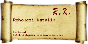 Rohonczi Katalin névjegykártya